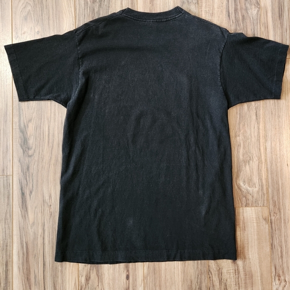 Vintage 80s 90s Neon Graphic San Jacinto College Texas Tee T-Shirt - Picture 4 of 7